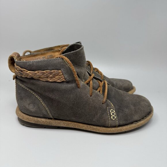 Børn Shoes - Born Temple Ankle Boots Women's 9.5M Brown Suede Leather Comfort Chukka